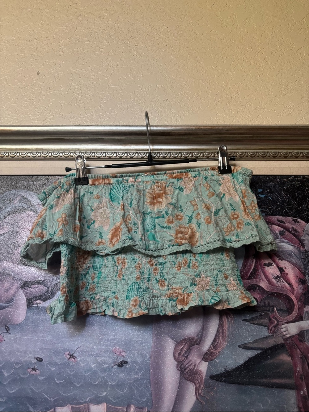 Spell & The Gypsy Collective Aqua Floral and seashell inspired top